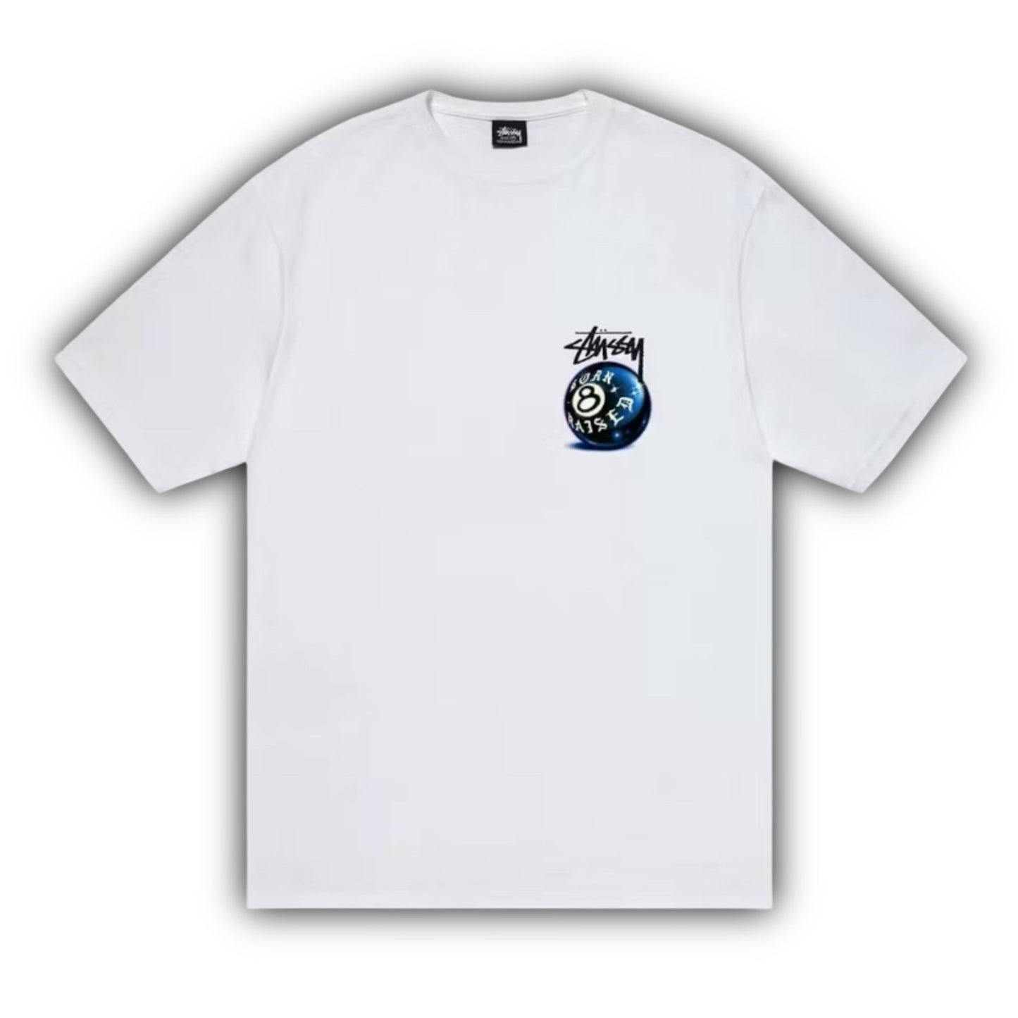 Stussy - חולצה לבנה כחולה
