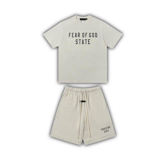 Fear Of God Essential - חליפה/מכנס/חולצה - לבן קרם