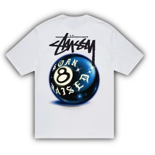 Stussy - חולצה לבנה כחולה